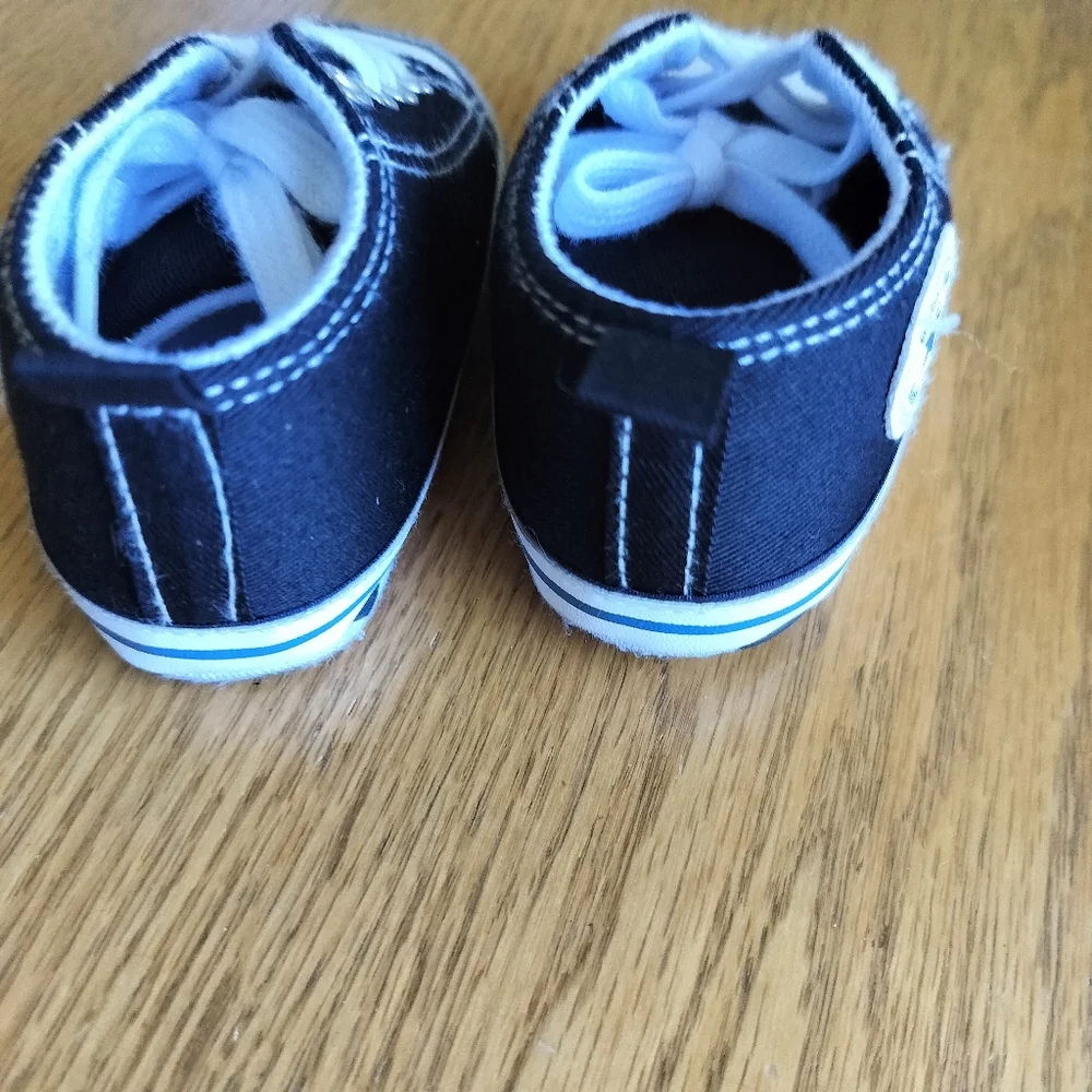 Baby Star-Patch Canvas High-Top Sneakers Black Size 2 Crib Shoes